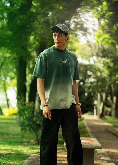 Mentally Not Here Boxy Fit - Verde Gradiente