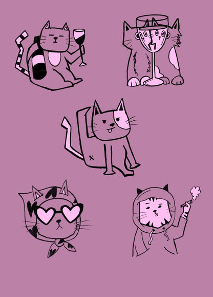 Conjunto Pantalón Gaticos - Rosa