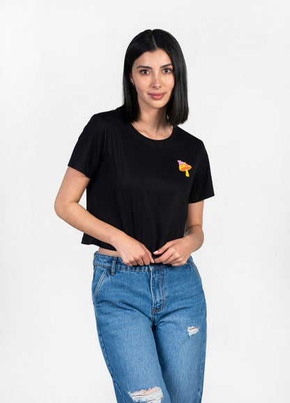 Fungi Crop Top &#8211; Negro - CIAMPINO