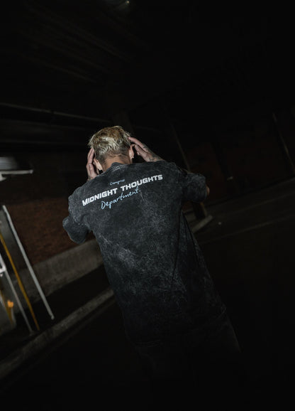 Midnight Boxy Fit - Negro Acid Wash