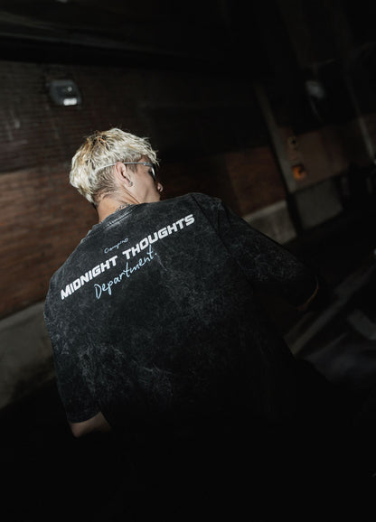 Midnight Boxy Fit - Negro Acid Wash