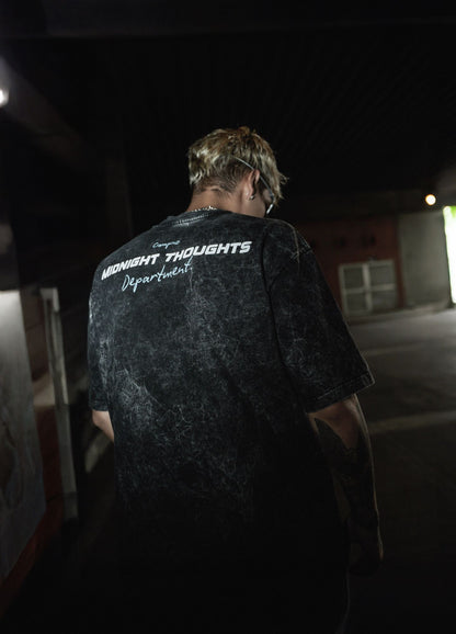 Midnight Boxy Fit - Negro Acid Wash