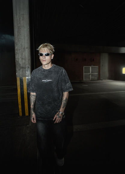 Midnight Boxy Fit - Negro Acid Wash