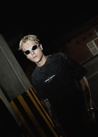 Midnight Boxy Fit - Negro Acid Wash