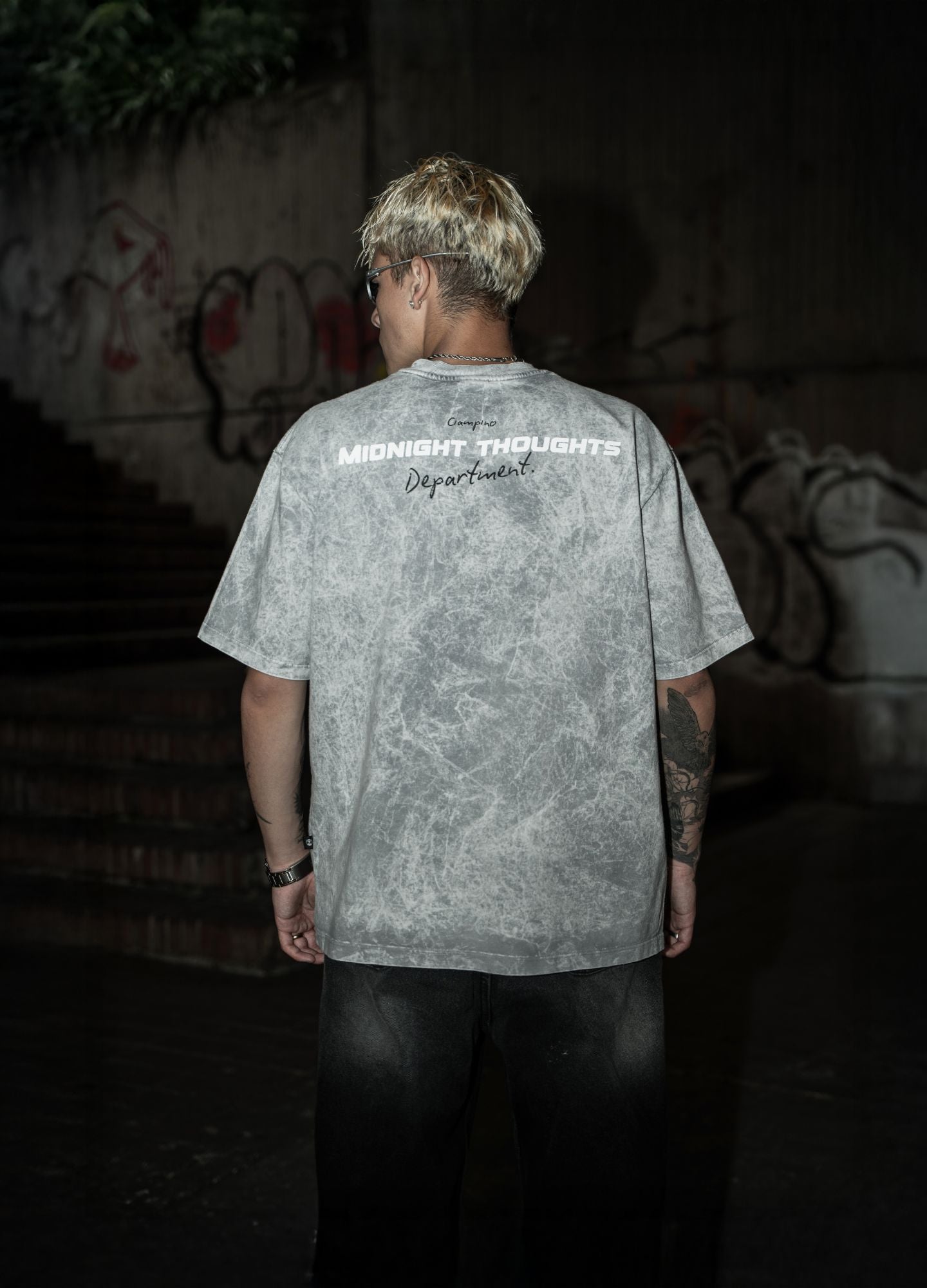 Midnight Boxy Fit - Gris Acid Wash