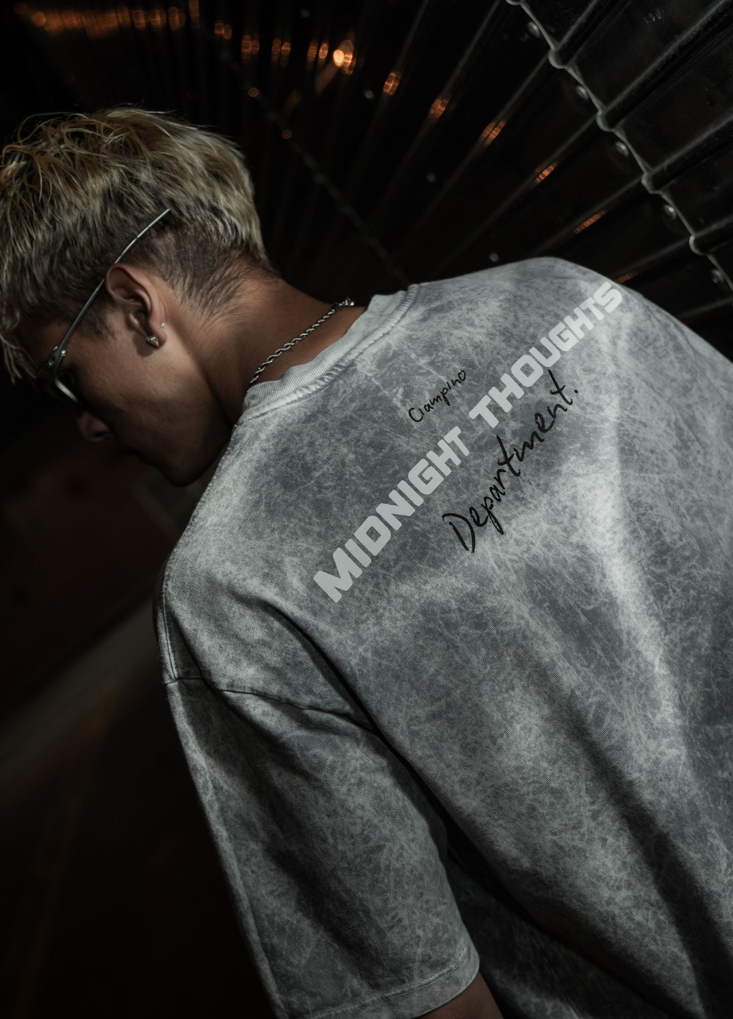 Midnight Boxy Fit - Gris Acid Wash