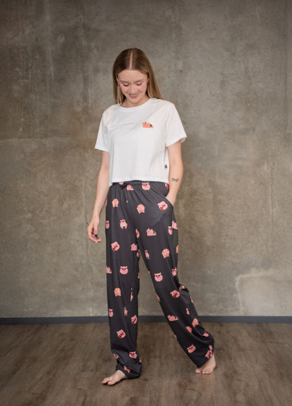 Conjunto Pantalón Cerditos - Negro