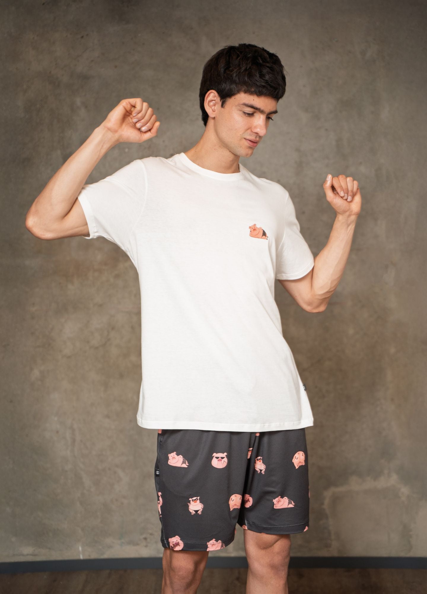 Conjunto Short Cerditos - Negro