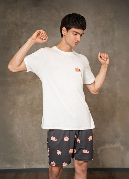 Conjunto Short Cerditos - Negro