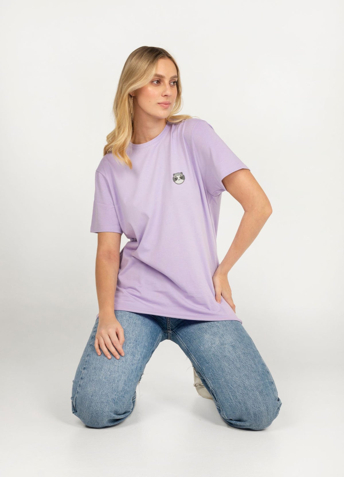 Basic Perezoso Camiseta Regular – Lila - CIAMPINO