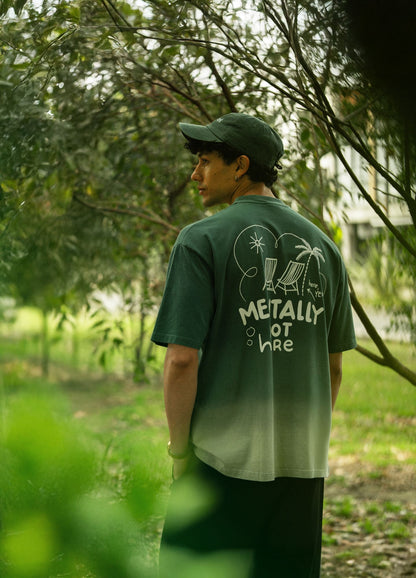 Mentally Not Here Boxy Fit - Verde Gradiente
