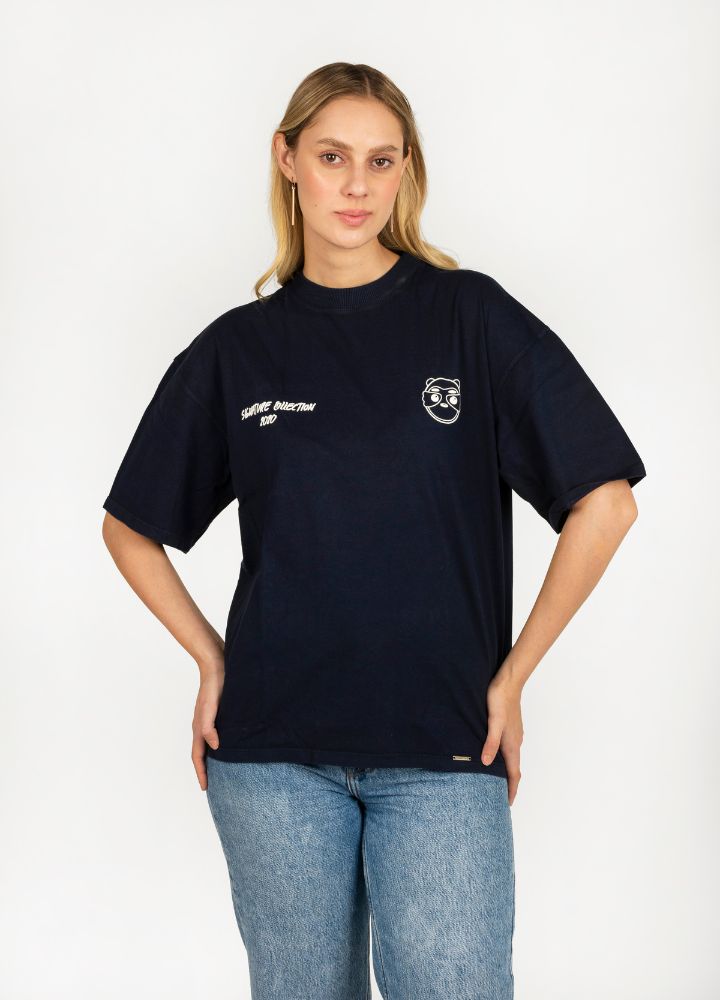 Signature Ciampino Camiseta Oversized – Azul - CIAMPINO