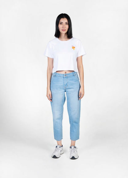 Fungi Crop Top &#8211; Blanco - CIAMPINO