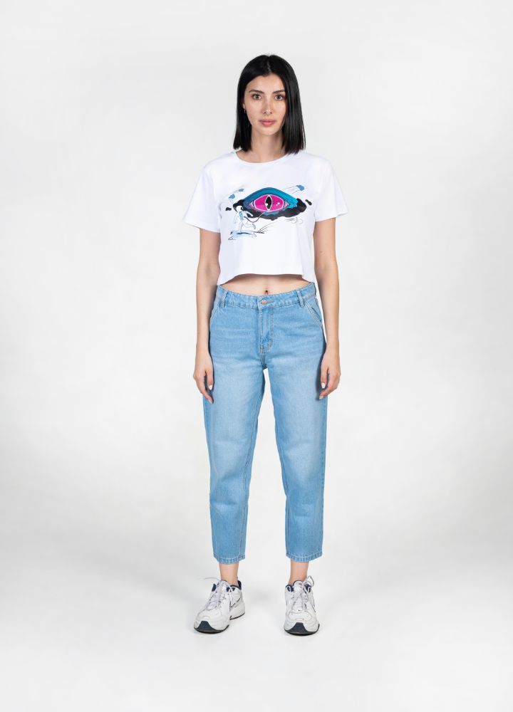 Distopía Crop Top &#8211; Blanco - CIAMPINO