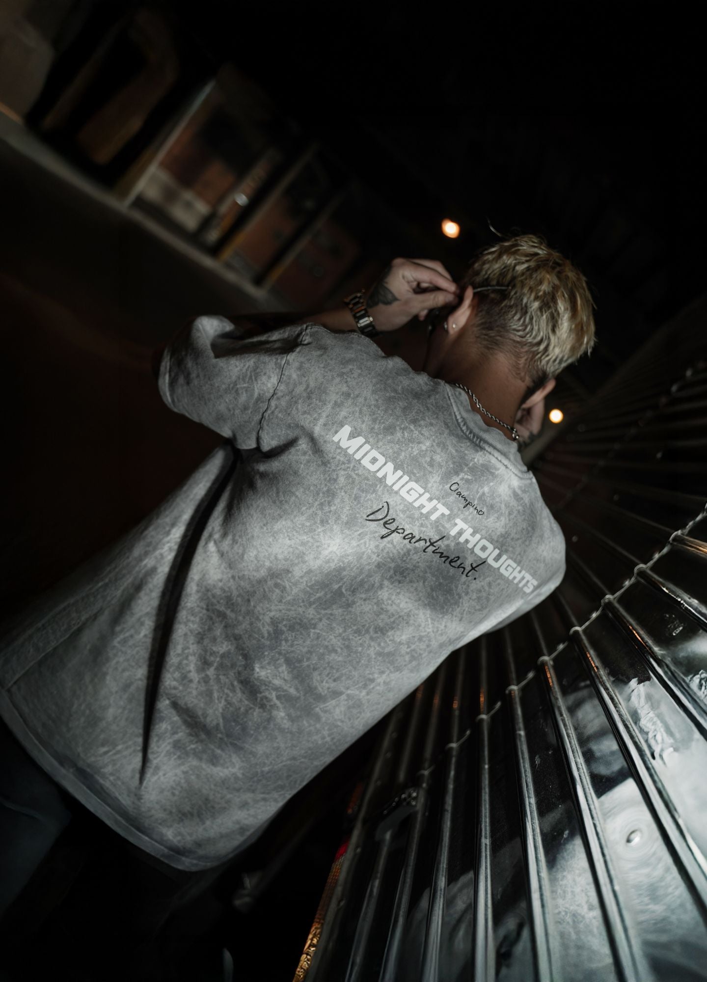 Midnight Boxy Fit - Gris Acid Wash