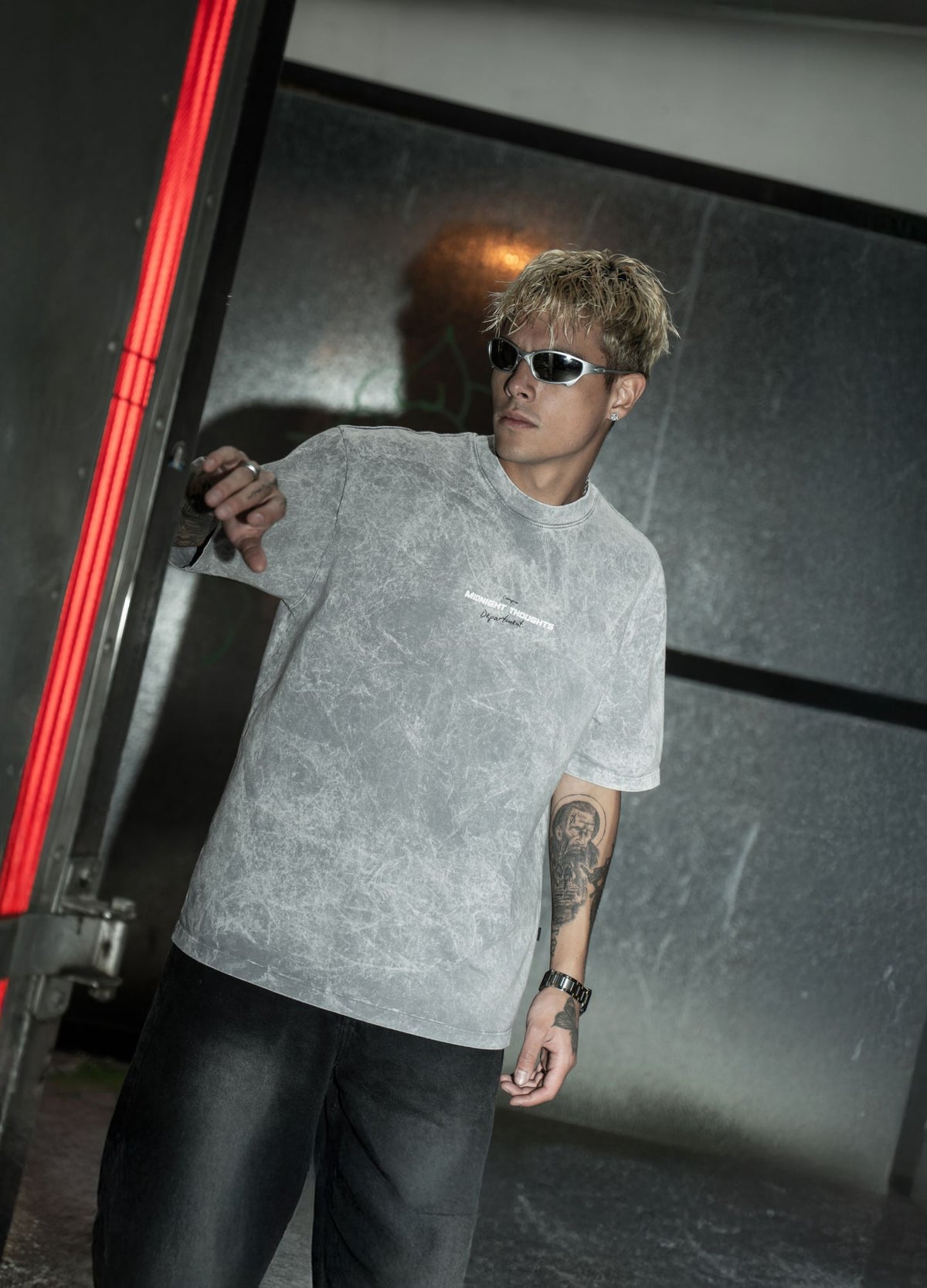 Midnight Boxy Fit - Gris Acid Wash - CIAMPINO