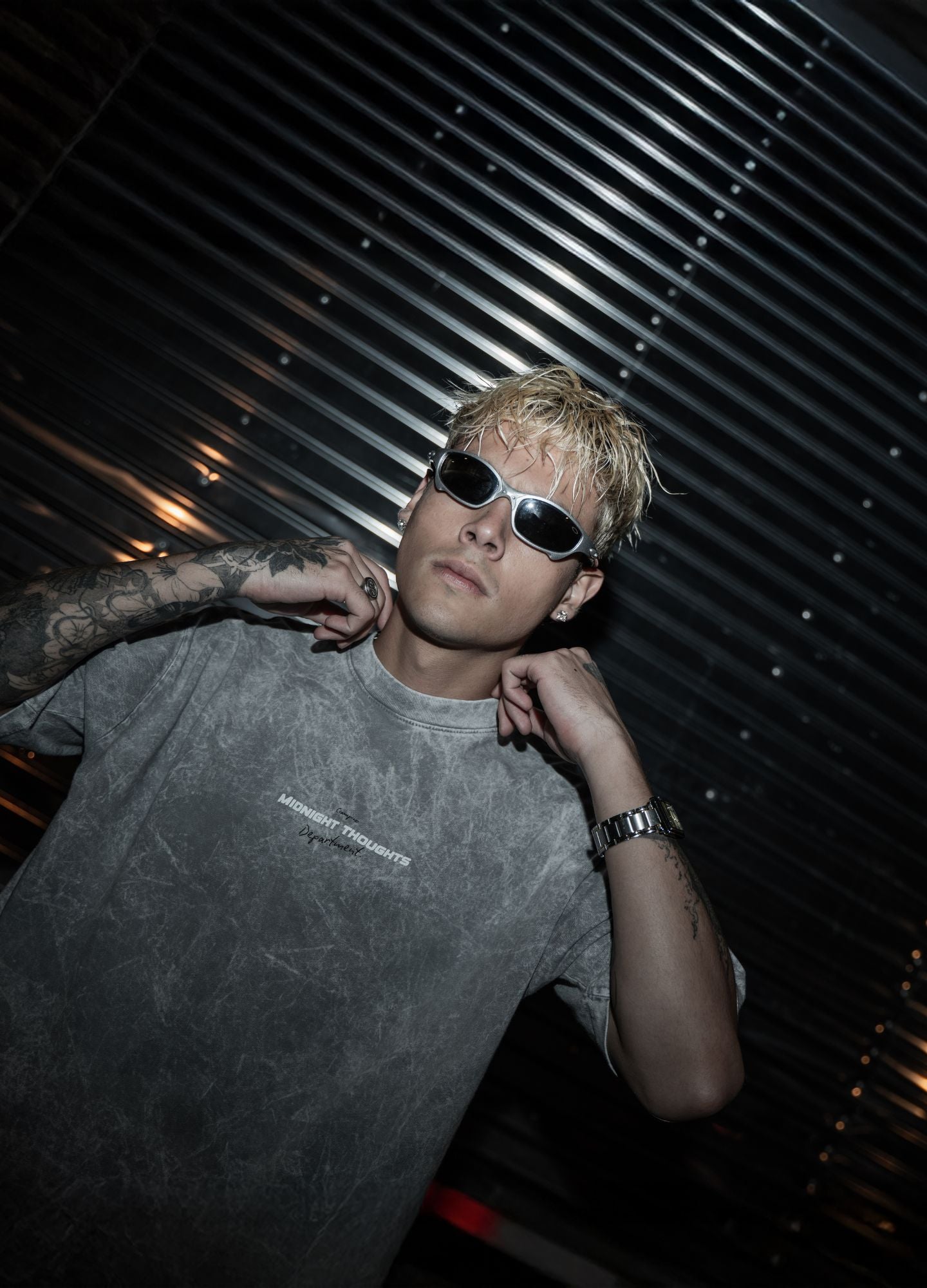 Midnight Boxy Fit - Gris Acid Wash