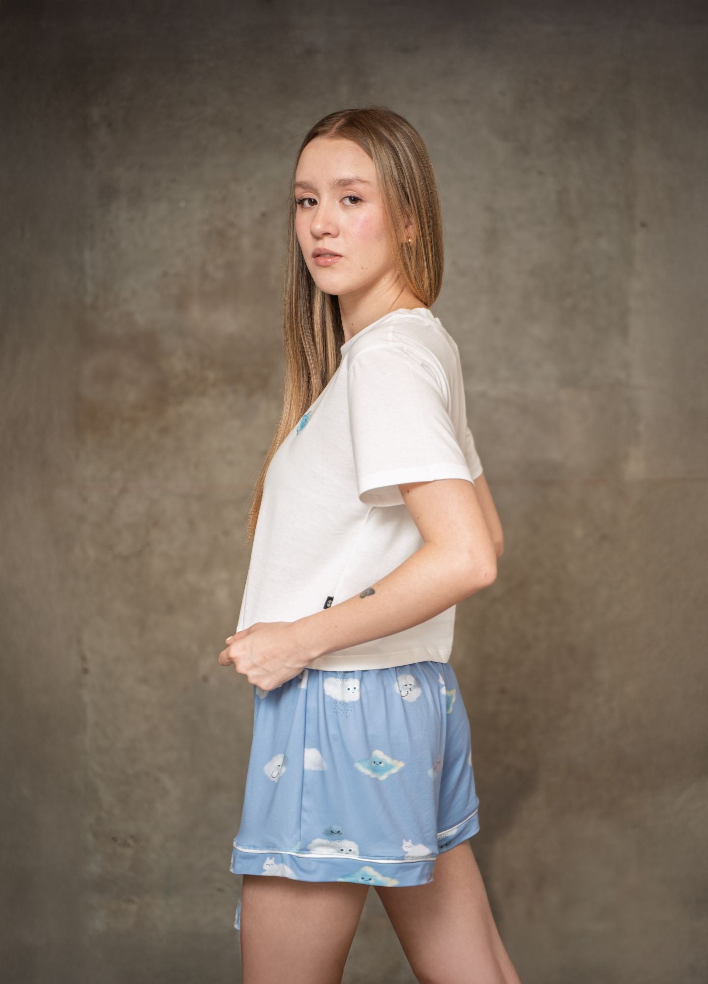 Conjunto Short Nubes - Azul Cielo