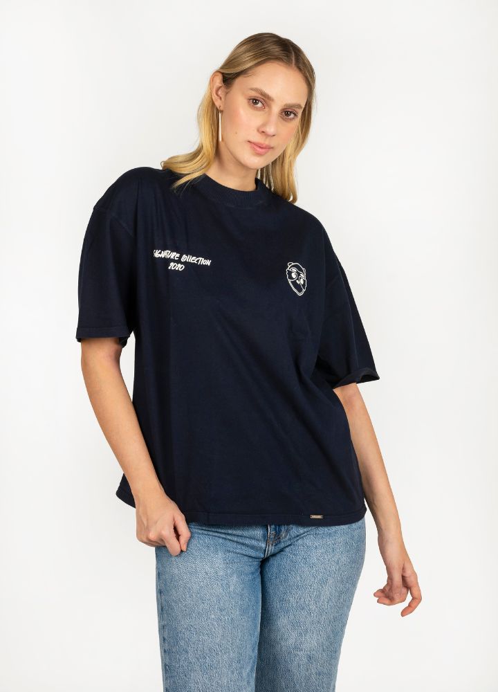 Signature Ciampino Camiseta Oversized – Azul - CIAMPINO