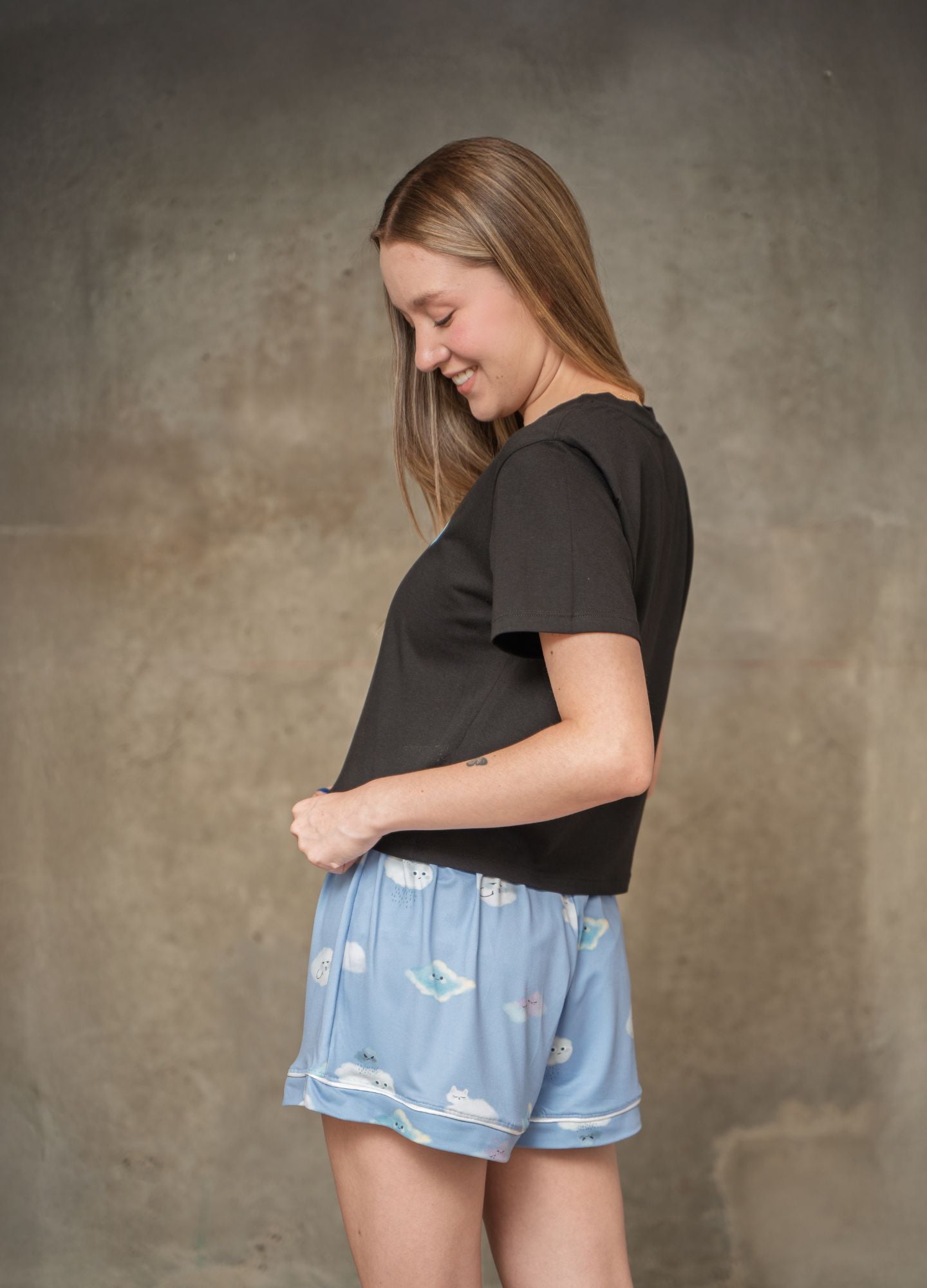 Conjunto Short Nubes - Azul Cielo