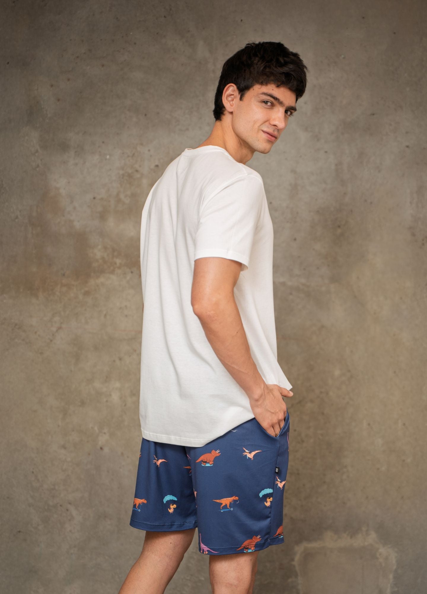 Conjunto Short Dinos - Azul