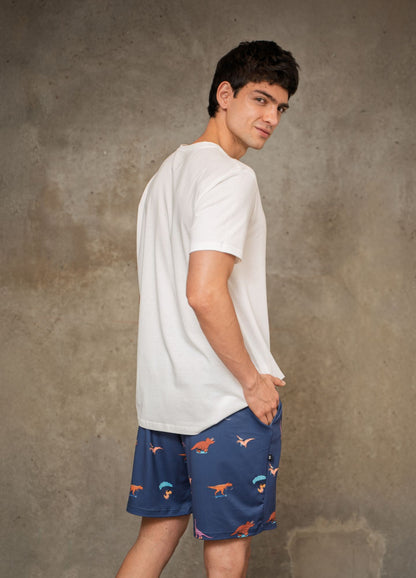 Conjunto Short Dinos - Azul