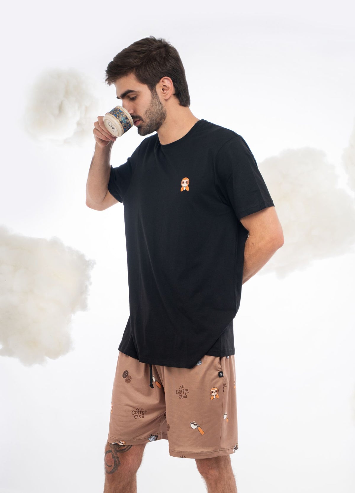 Conjunto Short Cafecitos - Café - CIAMPINO