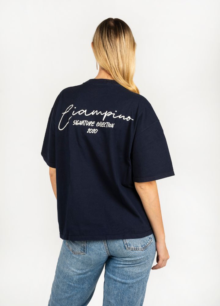 Signature Ciampino Camiseta Oversized – Azul - CIAMPINO