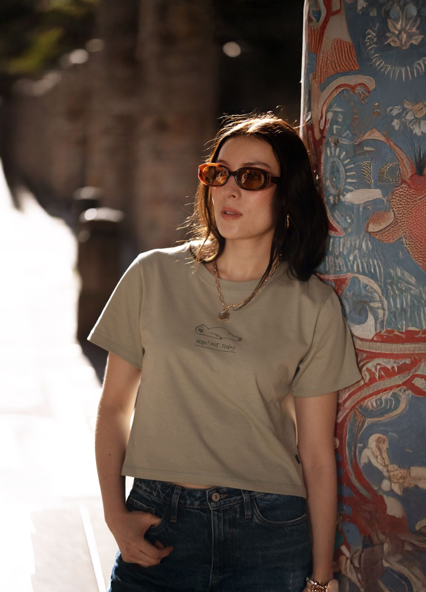 Nop Today Crop Top – Verde Oliva