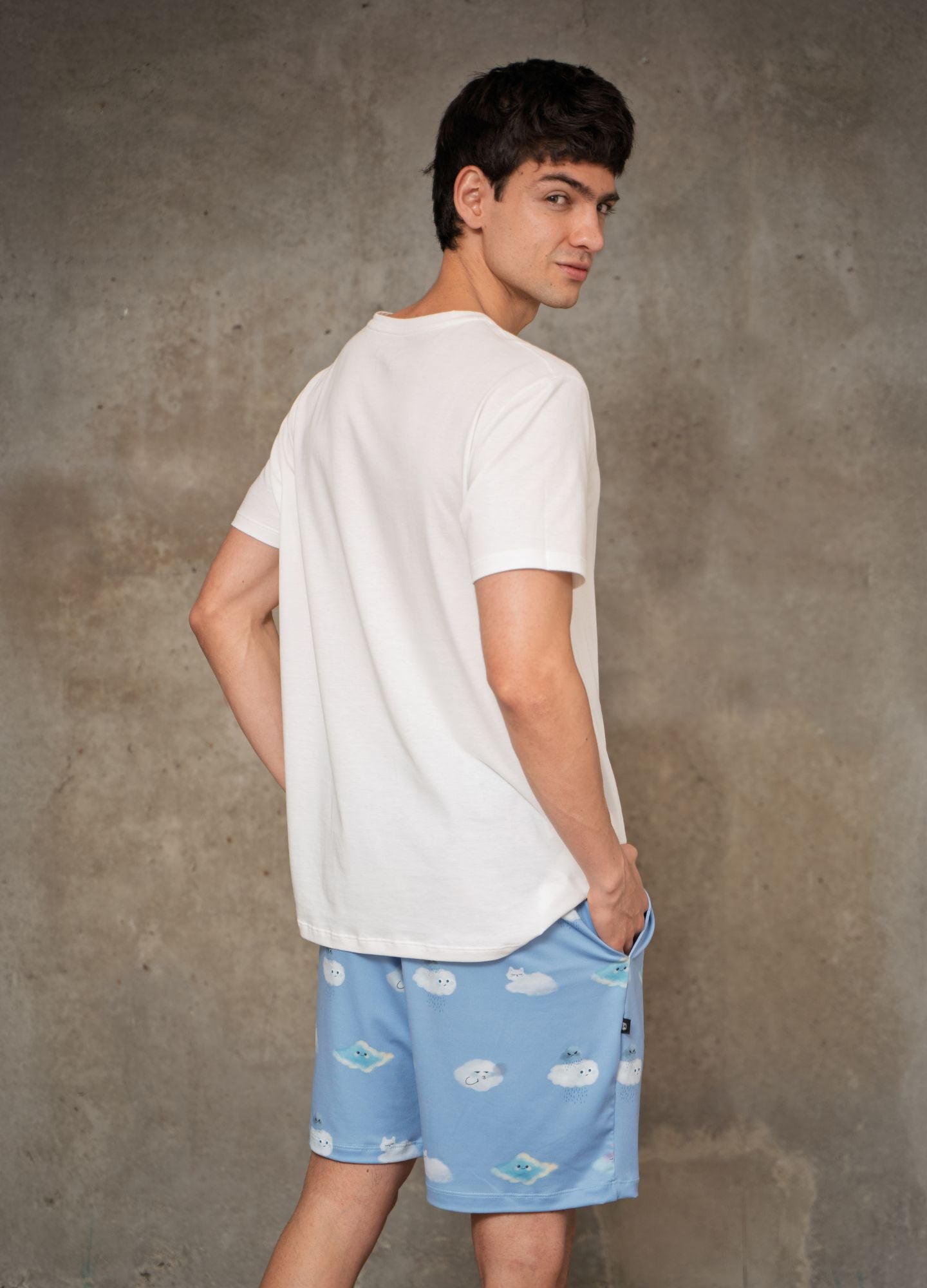 Conjunto Short Nubes - Azul Cielo