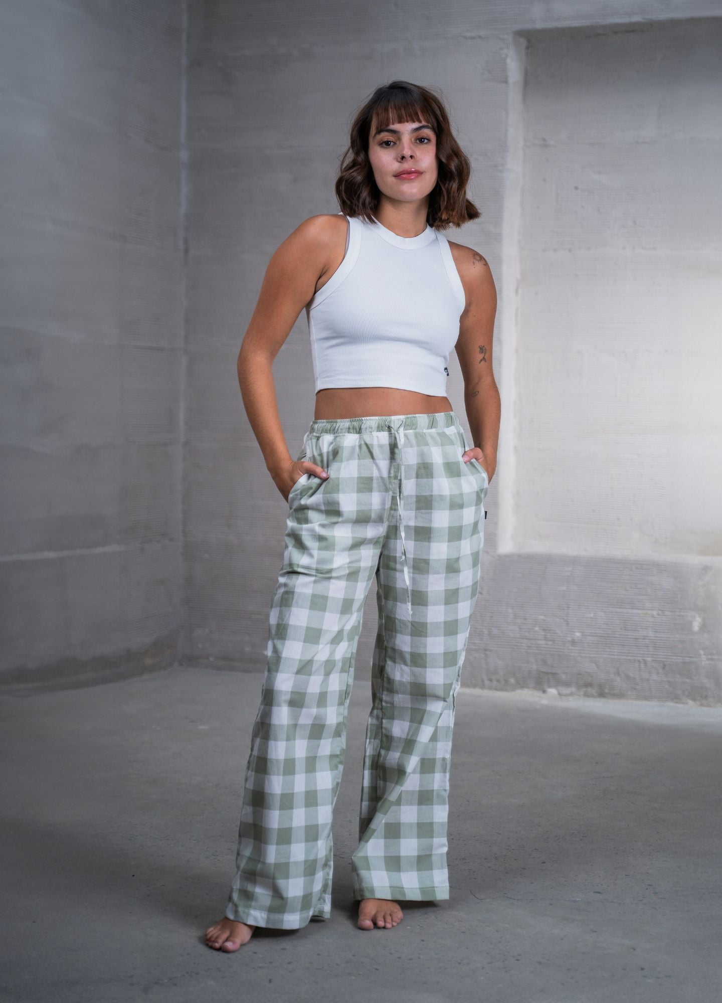 Pantalón Cuadros - Verde