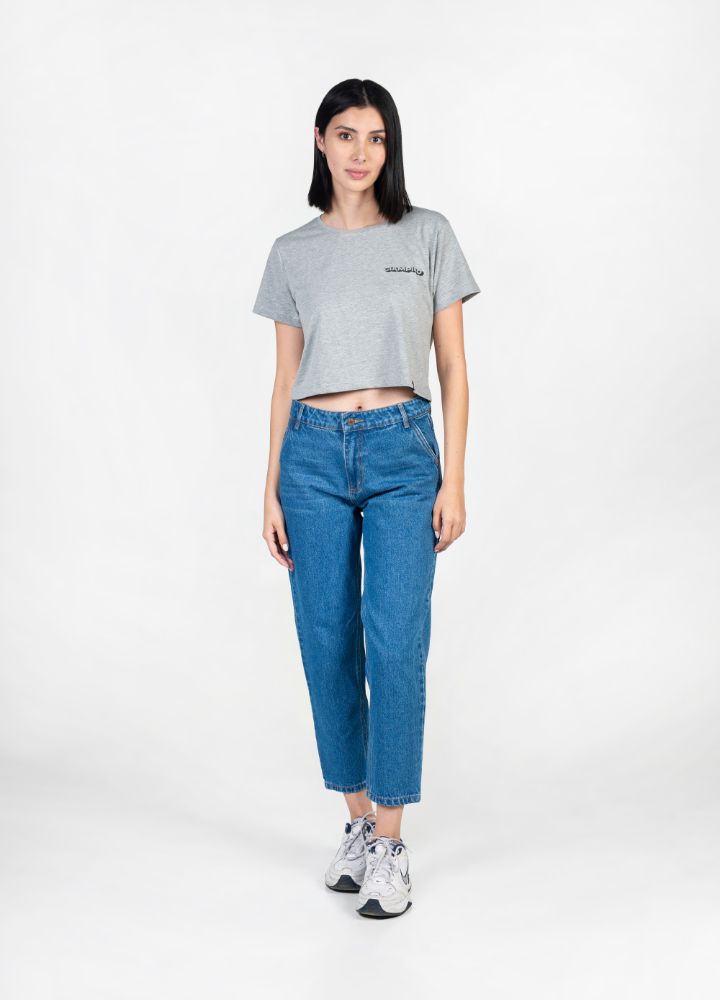 Perezoso Crop Top &#8211; Gris - CIAMPINO