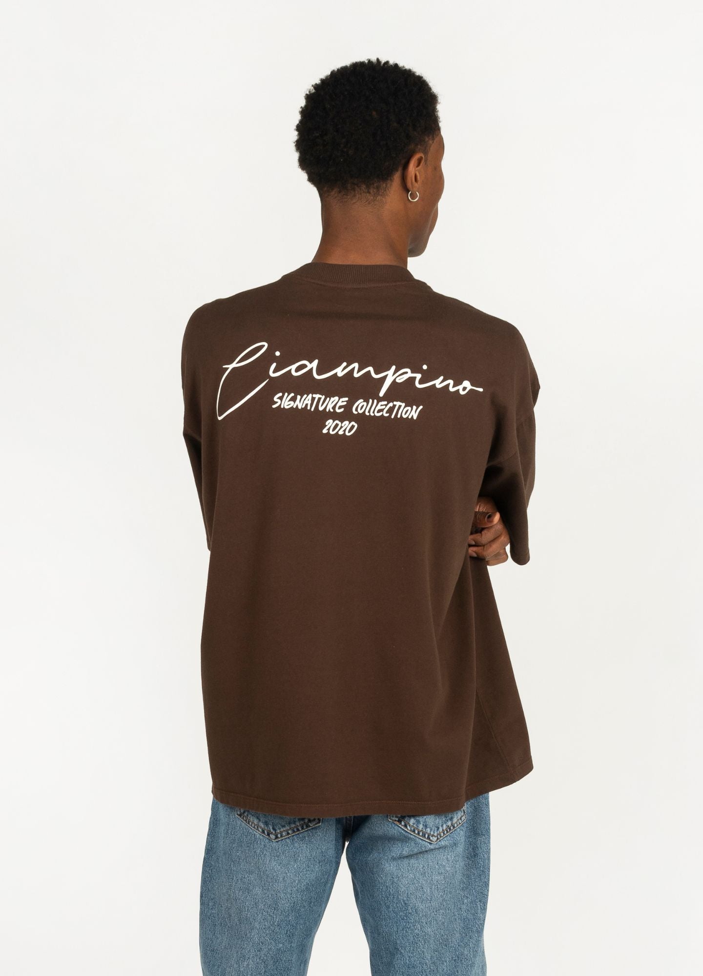 Signature Ciampino Camiseta Oversized – Café - CIAMPINO