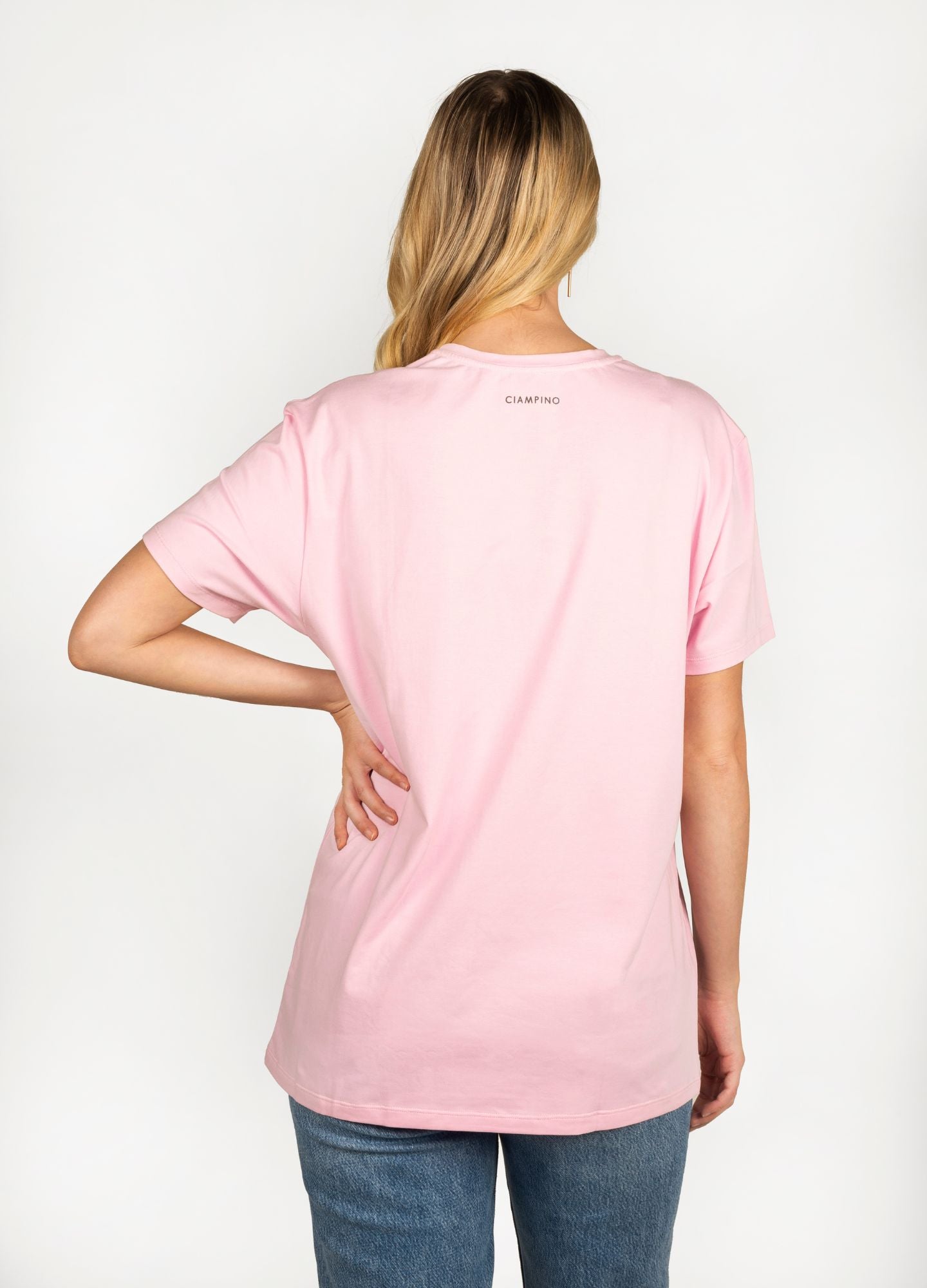 Basic Perezoso Camiseta Regular – Rosa - CIAMPINO