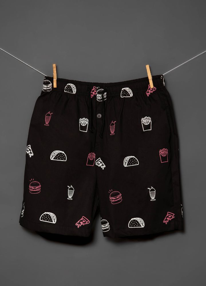 Short Comida Rápida Rosa – Negro - CIAMPINO