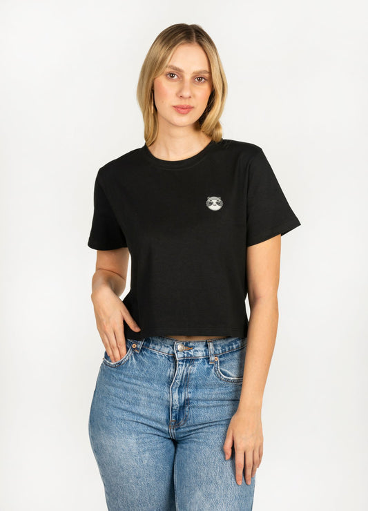 Basic Perezoso Crop Top – Negro - CIAMPINO