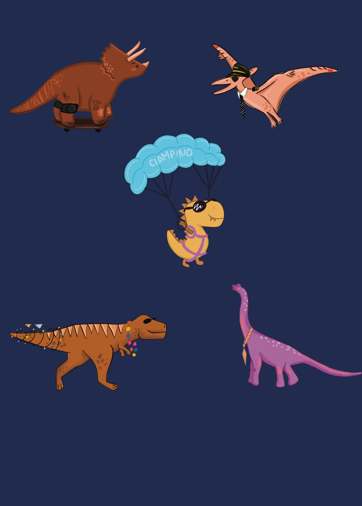 Conjunto Short Dinos - Azul - CIAMPINO
